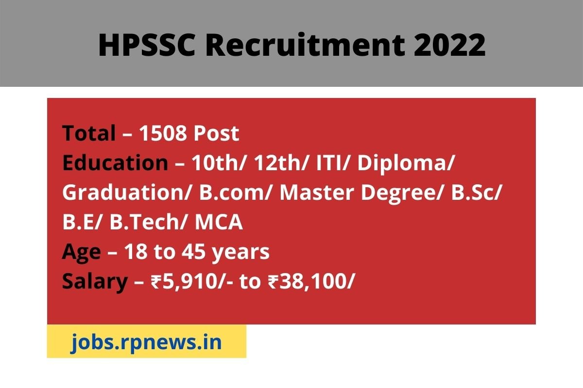 HPSSC Recruitment 2022